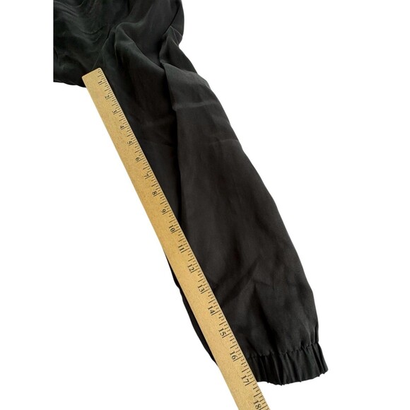 A. Moss size Large embroidered floral Black bomber jacket lyocell EUC - Picture 8 of 11